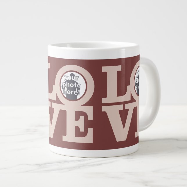 LIEBE mit IHRER FOTO benutzerdefinierte Tasse (Vorderseite Rechts)