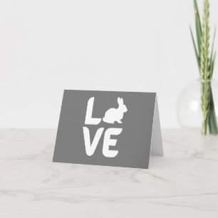 Liebe mit Kaninchen O - Weißes Design BLANK Karte