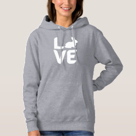 Liebe mit Kaninchen O - Weißes Design Hoodie