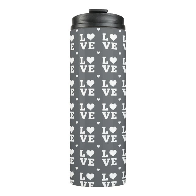 LIEBE MIT KÖRPERBLOCK-LETTERING THERMOSBECHER (Vorderseite)