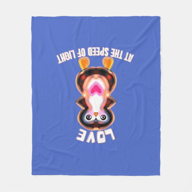 Liebe mit Lichtgeschwindigkeit Pinguin-Geschenk Fleecedecke (Vorderseite)