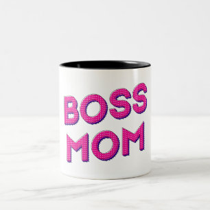 Liebe mit Mama Boss Zweifarbige Tasse