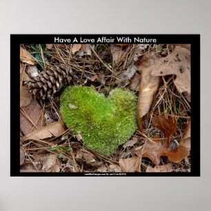 Liebe mit Nature Moss Heart Poster