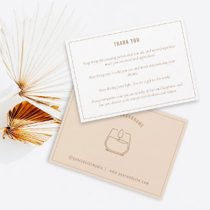 Liebe mit neutraler Beige für den Kunden Dankeskarte