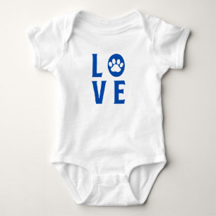 Liebe mit Paw Print (Katzen, Hunde, Haustiere) Baby Strampler