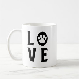 Liebe mit Paw Print (Katzen, Hunde, Haustiere) Kaffeetasse