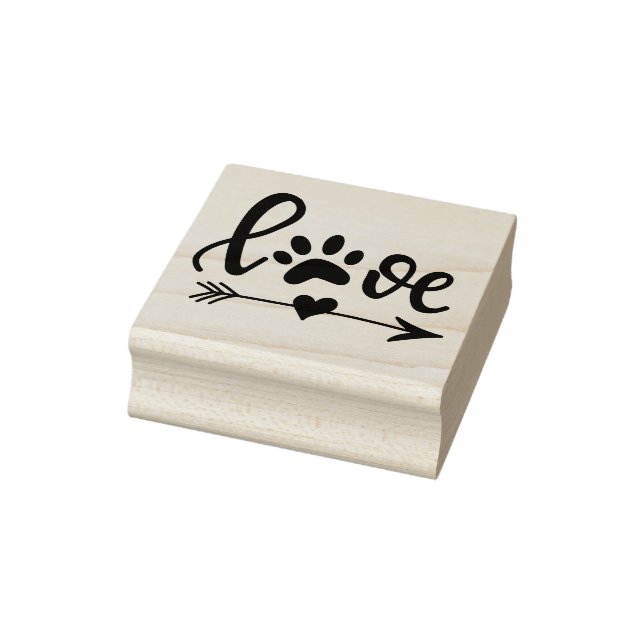 Liebe mit Pawprint Gummistempel (Stempel)