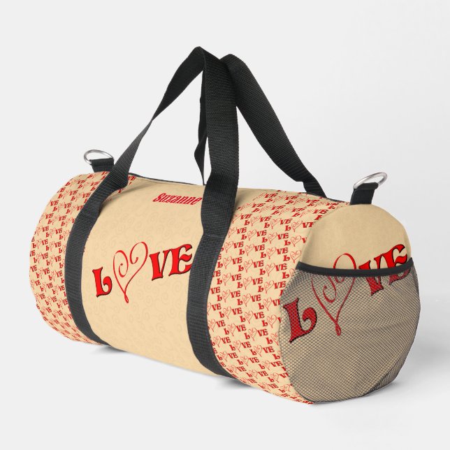 Liebe mit Personalisiertem Herzen Duffle Bag (Rechte Ecke)