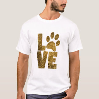 LIEBE MIT PFOTENABDRUCK IN GLAMOURGOLD T-Shirt