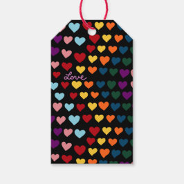 Liebe mit Regenbogen der Herzen Geschenkanhänger