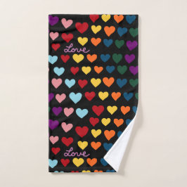 Liebe mit Regenbogen der Herzen Handtuch