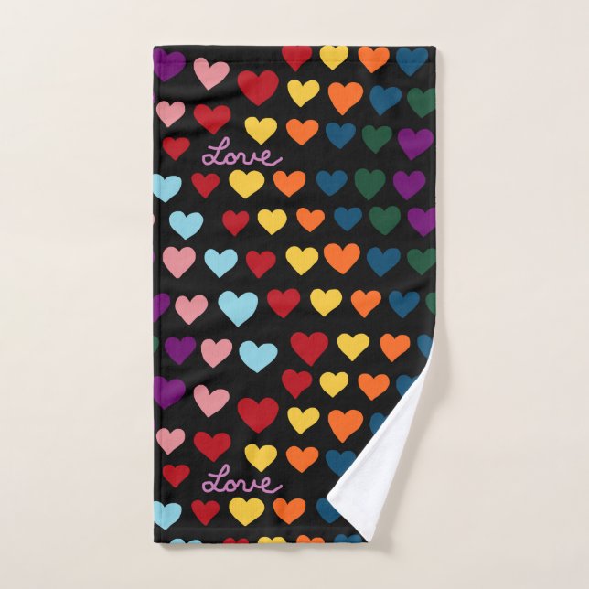 Liebe mit Regenbogen der Herzen Handtuch (Handtuch)