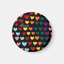 Liebe mit Regenbogen der Herzen Magnet