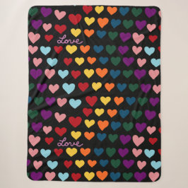 Liebe mit Regenbogen der Herzen Sherpadecke
