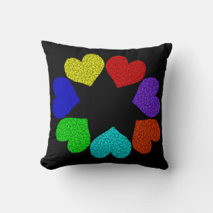 Liebe mit Regenbogen Kissen