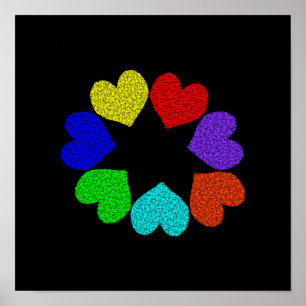 Liebe mit Regenbogen Poster