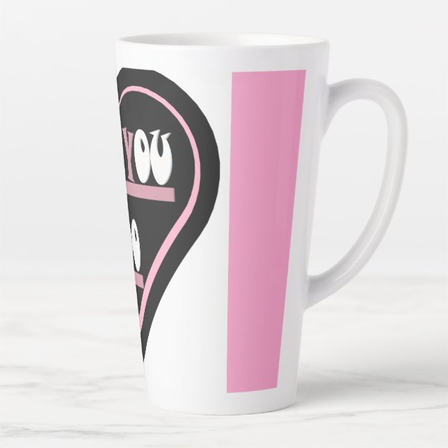 Liebe mit rosa Farbbanddesign Milchtasse (Rechts)
