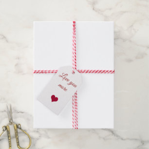 Liebe mit rotem Herzen mehr Geschenk-Tag Geschenkanhänger