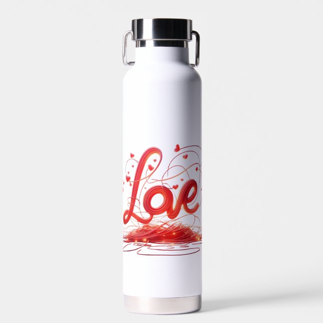 Liebe mit roten Wiesen Trinkflasche (Vorne)