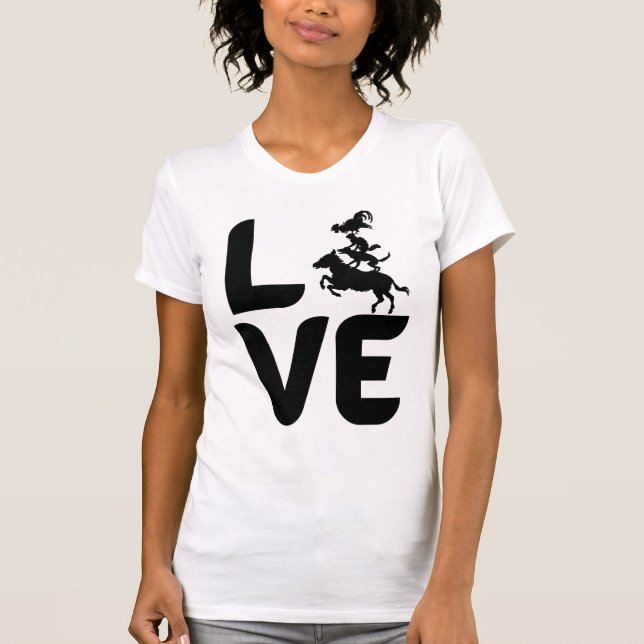 Liebe mit Tieren wie O, Pferd, Hund, Katze, Küken T-Shirt (Vorderseite)