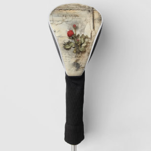 Liebe mit Vintagen Dokumenten mit Blume (10) Golf Headcover