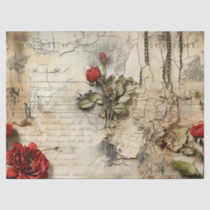 Liebe mit Vintagen Dokumenten mit Blume (10) Seidenpapier