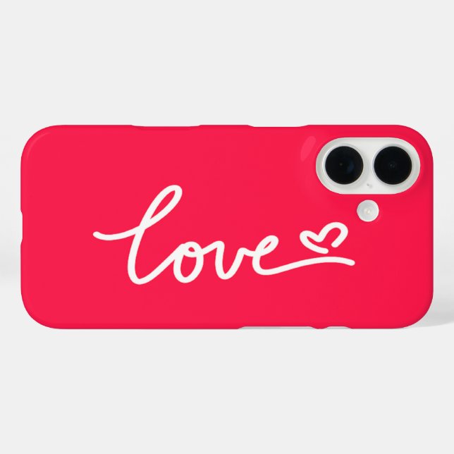 Liebe mit weißem Text auf rosa Case-Mate iPhone Hülle (Rückseite (Horizontal))