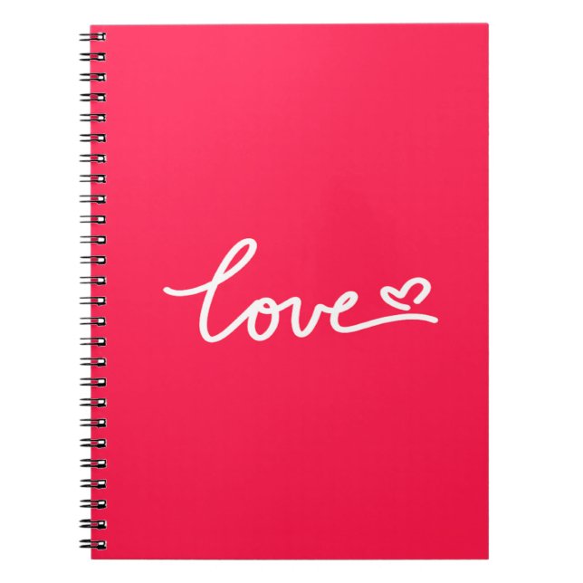 Liebe mit weißem Text auf rosa Notizblock (Vorderseite)
