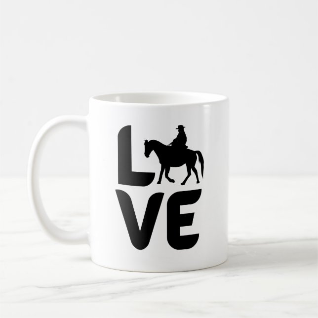 Liebe mit Westernpferd als O Kaffeetasse (Links)