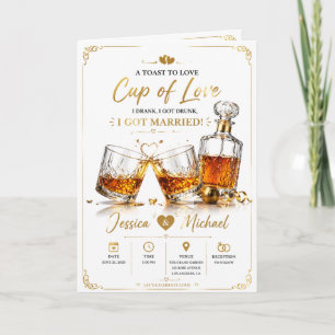 "Liebe mit Whiskey und Romantik feiern" Karte