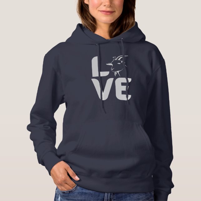 Liebe mit Ziege als O Hoodie (Vorderseite)
