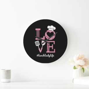 Liebe Mittagessen Dame Leben Lustige Valentinstag  Große Wanduhr