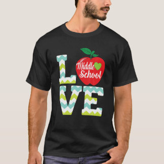 Liebe Mittelschüler Lehrerin Kind zurück T-Shirt