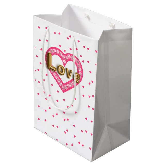 Liebe Mittlere Geschenktüte (Rückseite Schrägansicht)