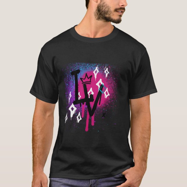 Liebe Mode, Liebe Design, Spray Paint Graphic, pu T-Shirt (Vorderseite)