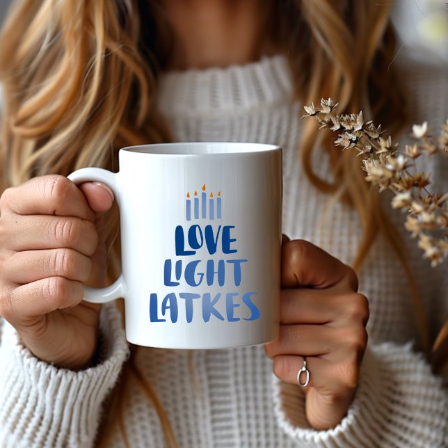 Liebe | Modern Whimsical Hanukkah Kaffeetasse (Von Creator hochgeladen)