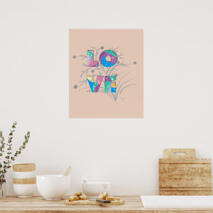 LIEBE Moderne Coole Typografie Graphic Poster Prin