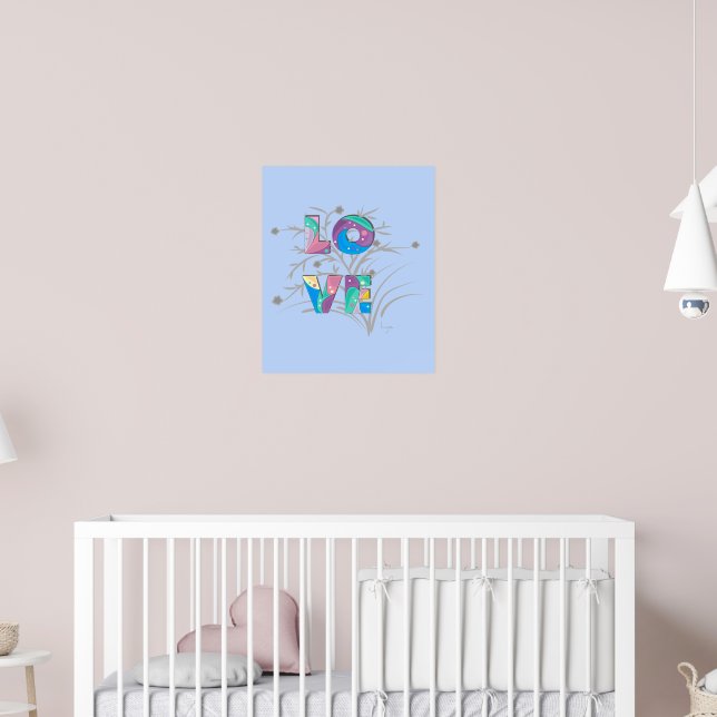 LIEBE Moderne Coole Typografie Graphic Poster Prin (Kinderzimmer 2)