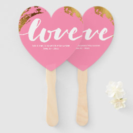 Liebe Moderne Goldfolie Rosa Typografie Hochzeit Fächer