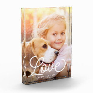 Liebe Moderne Kalligrafie Einfache Familienhaltung Fotoblock