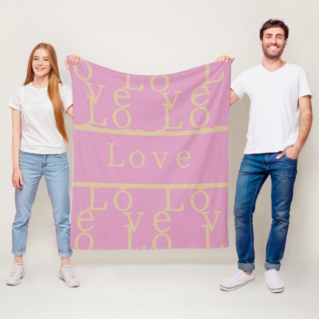 Liebe | Moderne rosa Typografie Fleecedecke (Beispiel)