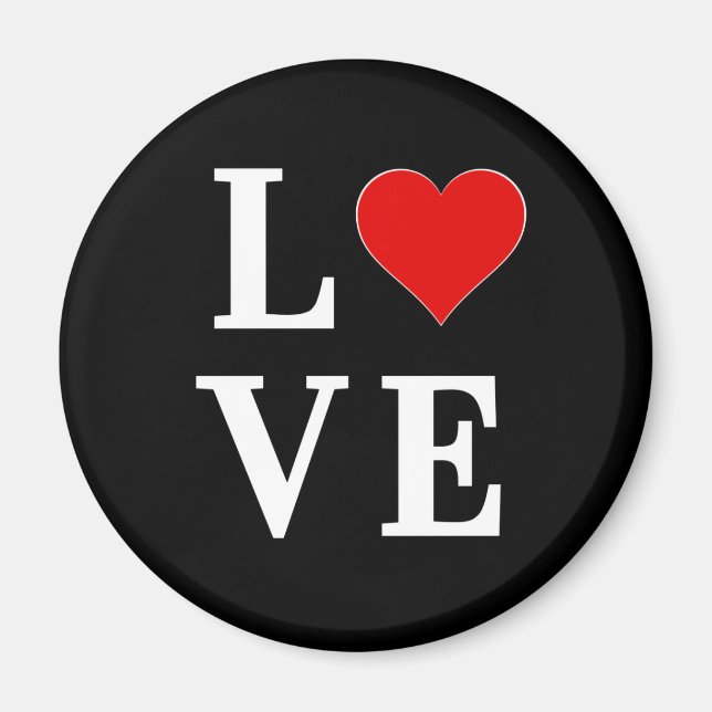 LIEBE Moderne Schwarz und Weiß Magnet (Vorne)