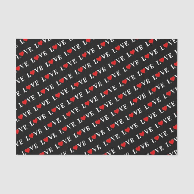 LIEBE Moderne Schwarz und Weiß Seidenpapier (Vorderseite)