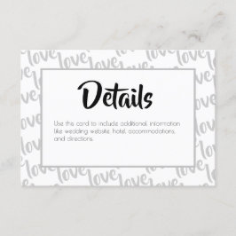 Liebe Moderne Script Typografy Wedding Begleitkarte