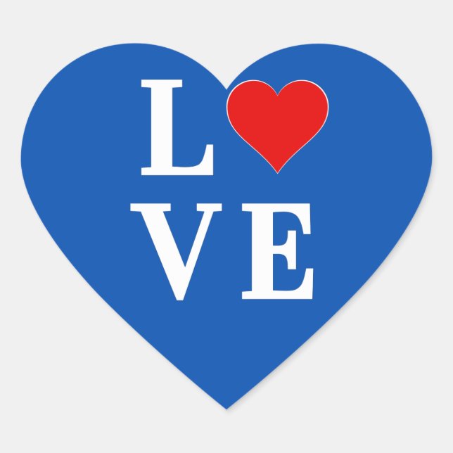 LIEBE Moderner Chic Herz-Aufkleber (Vorderseite)
