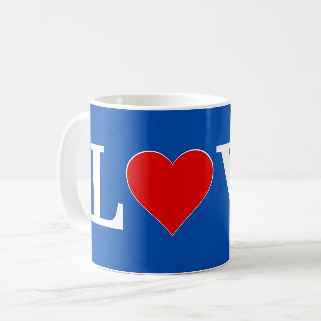 LIEBE Moderner Chic Kaffeetasse (Vorderseite Links)