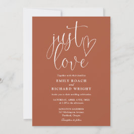 Liebe Moderner QR Code Terracotta Wedding Einladung