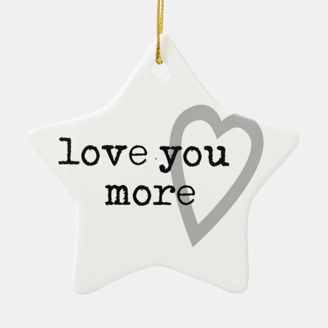 Liebe Moderneres Schwarz-weißes graues Herz Keramik Ornament (Vorne)