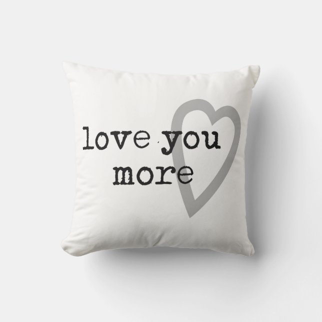Liebe Moderneres Schwarz-weißes graues Herz Kissen (Vorderseite)