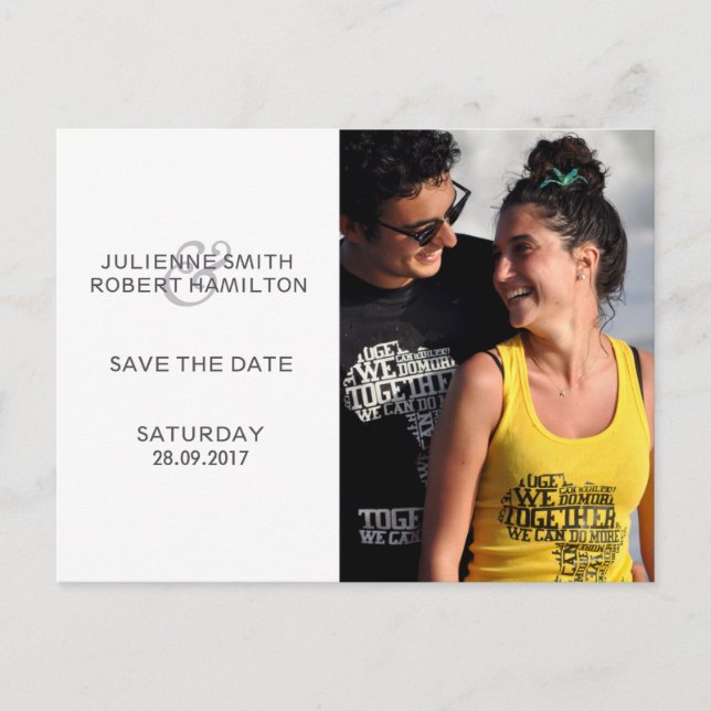 Liebe | Modernes Foto Save the Date Postkarte (Vorderseite)